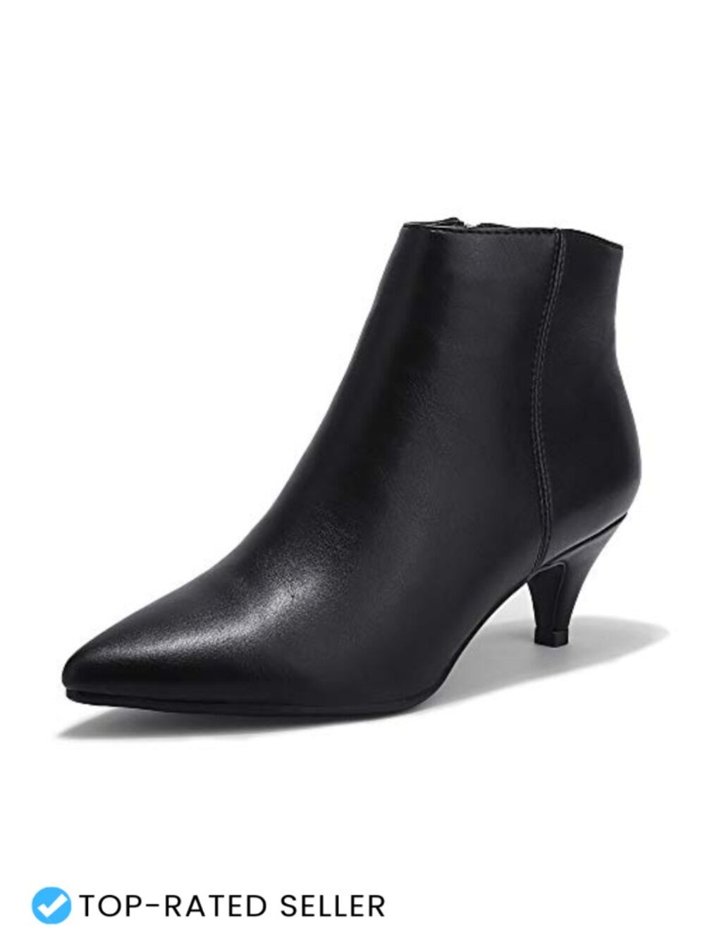 Women's Kitten Heel Ankle Booties Pointed Toe Side Zip Dress Boots